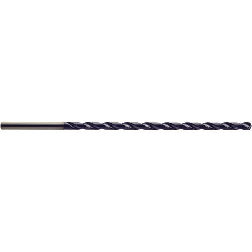 3.9 mm Dia. × 4 mm Shank × 72 mm Flute Length × 123 mm OAL, 15xD, 140°, TiAlN, 2 Flute, Coolant Thru, Solid Carbide Drill - Exact Industrial Supply