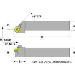 MSSNR20-6D - RH 1-1/4 x 1-1/4 Turning Tool Holder - Americas Industrial Supply