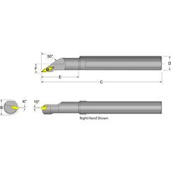 S12S-SVMCR-3 Right Hand 3/4 Shank Indexable Boring Bar - Americas Industrial Supply