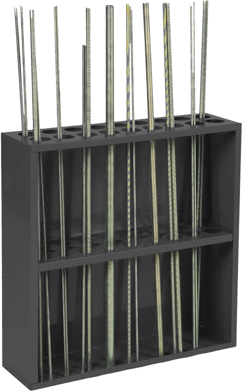 24-1/8 x 6-7/8 x 24'' - 18 Opening Threaded Rod Rack - Americas Industrial Supply