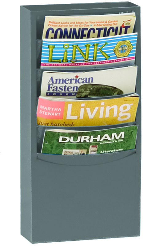 9-3/4 x 4-1/8 x 20-1/4'' - 5 Pocket Literature Rack - Americas Industrial Supply