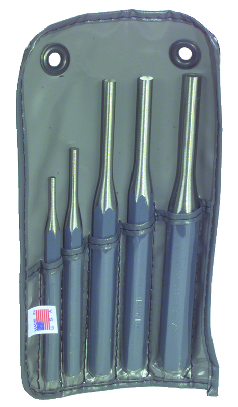 5 Piece Pin Punch Set --; 1/8 to 5/16 Diameter - Americas Industrial Supply