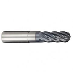 3/4" Dia. - 1" LOC - 7 OAL Ball Nose 5 FL Carbide S/E HP End Mill-AlTiN-X - Americas Industrial Supply
