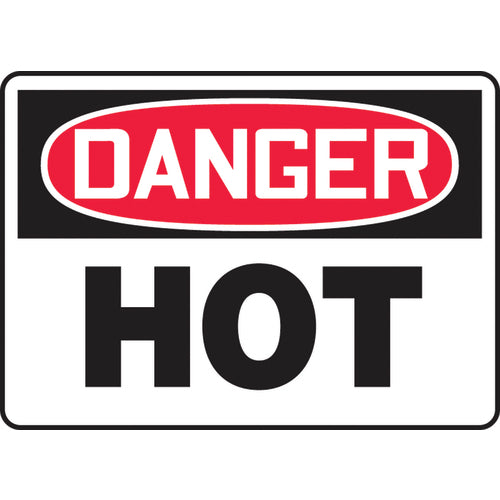 Sign, Danger Hot, 7″ × 10″, Aluminum - Americas Industrial Supply
