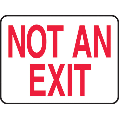 Sign, Not An Exit, 10″ × 14″, Plastic - Americas Industrial Supply