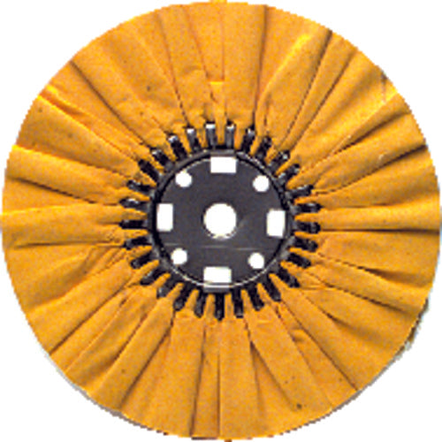 10″ × 3/4″ (3″ × 4″ Flange) - Cotton Untreated - General Purpose Use Ventilated Bias Buffing Wheel - Americas Industrial Supply