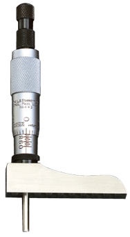 #443Z9RL - 0 - 9'' Measuring Range - Ratchet Thimble - Depth Micrometer with Half Base - Americas Industrial Supply