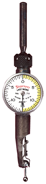 #711MGCSZ - .7mm Range - 0.01mm Graduation - Horizontal Last Word Dial Test Indicator - Americas Industrial Supply