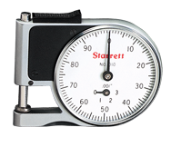 #1010MZ - 0 - .375'' Range - .01mm Graduation - 5/16 - 1/2'' Throat Depth - Dial Thickness Gage - Americas Industrial Supply