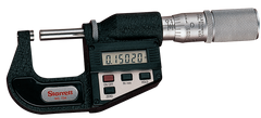 #733XFL-1 -  0 - 1" / 0 - 25mm Measuring Range - .00005/.001mm Resolution - Friction Thimble - Carbide Face - Electronic Outside Micrometer with Letter of Certification - Americas Industrial Supply