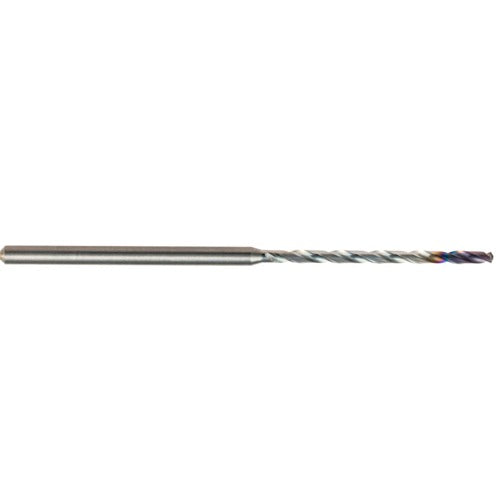 1.65 mm Dia. × 3.0 mm Shank × 27 mm Flute Length × 70 mm OAL, 12XD, 138°, ALtimaÂ, 2 Flute, Coolant Thru, Solid Carbide Drill - Exact Industrial Supply