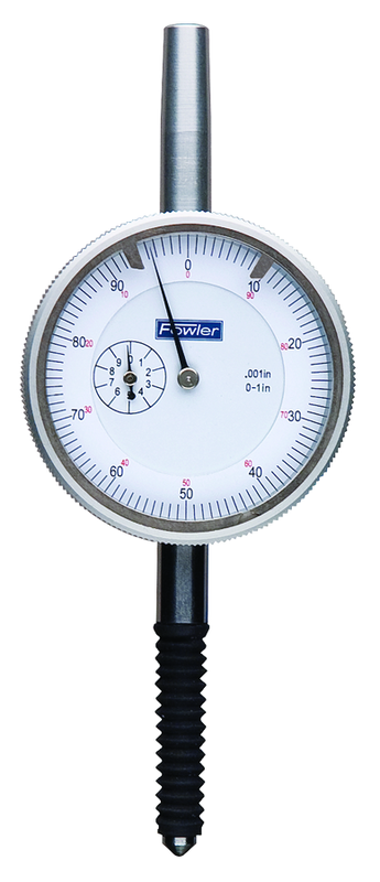 1.0 Total Range - .001" Graduation - 0-100 Dial Reading - IP54 Shockproof AGD 2 Dial Indicator - White Face - Americas Industrial Supply