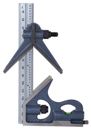 #7125-150 - 150mm - Metric Graduation - Regular Blade - 3 Piece Combinatioin Square Set - Americas Industrial Supply