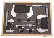 0 - 3'' Measuring Range - .001 Graduation - Ratchet Thimble - Carbide Face - Outside Micrometer Set - Americas Industrial Supply
