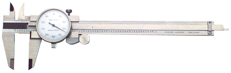 0 - 4'' Measuring Range (.001 Grad.) - Stainless Steel Dial Caliper - Americas Industrial Supply