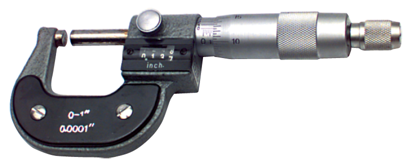 0 - 1'' Measuring Range - .0001 Graduation - Ratchet Thimble - Carbide Face - Digital Outsite Micrometer - Americas Industrial Supply