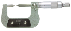 1 - 2'' Measuring Range - .0001 Graduation - Ratchet Thimble - High Speed Steel Face - Point Micrometer - Americas Industrial Supply
