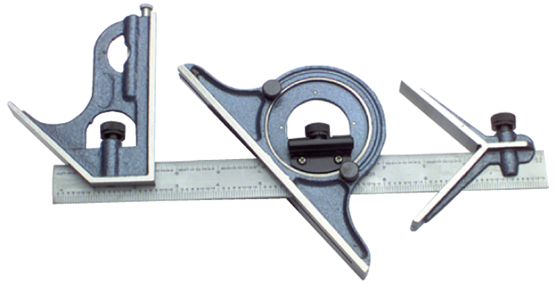 #CS124 - 12" - 4 Piece Combination Square Set - Americas Industrial Supply