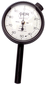 .200 Total Range - 0-100 Dial Reading - Back Plunger Dial Indicator - Americas Industrial Supply
