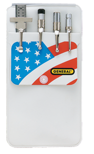 #S008 - Magnetic Pick-Up; Scriber Center Punch; & Rule - Pocket Protector Set - Americas Industrial Supply