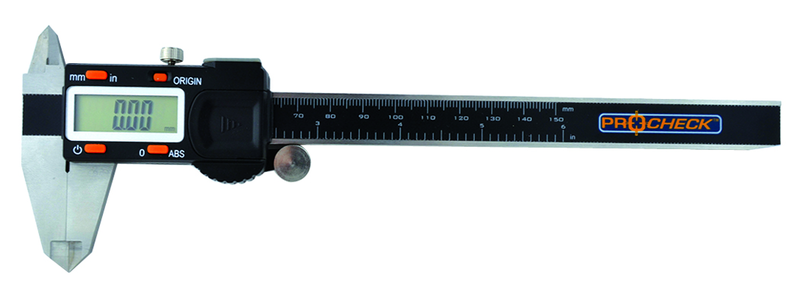 Electronic Digital Caliper - 6"/150mm Range - In/mm/64th .0005/.01mm Resolution - No Output - Americas Industrial Supply