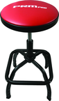 Shop Stool Heavy Duty- Air Adjustable with Square Foot Rest - Red Seat - Black Square Base - Americas Industrial Supply