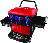 Roller Shop Stool with Side Drawers - Americas Industrial Supply
