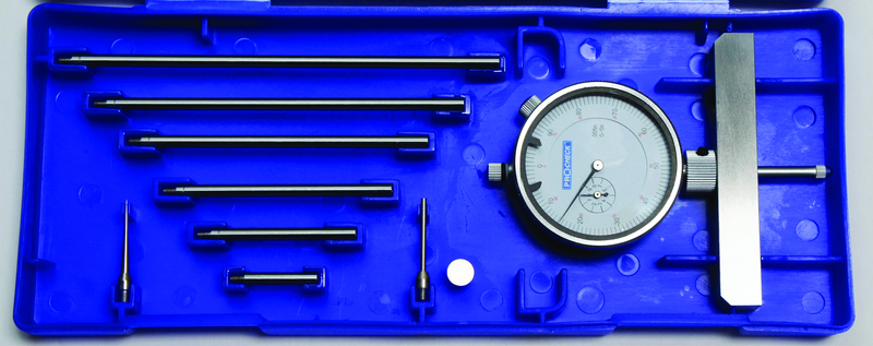 0 - 22" Measuring Range (.001" Grad.) - Dial Depth Gage with 4" Base - Americas Industrial Supply