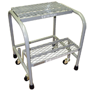 Model 1000; 10 Steps; 32 x 72'' Base Size - Steel Mobile Platform Ladder - Americas Industrial Supply