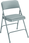 Upholstered Folding Chair - Double Hinges, Double Contoured Back, 2 U-Shaped Riveted Cross Braces, Non-marring Glides; V-Tip Stability Caps; Upholstered 19-mil Vinyl Wrapped Over 1¼" Foam - Americas Industrial Supply