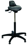 Sit Stand - 14" Soft Polyurethane, Contoured, Tilting Seat, 27" Dia.-Stable 5 Star Base with Heavy Duty Stationary Glides, Seat height 20"-30" - Americas Industrial Supply