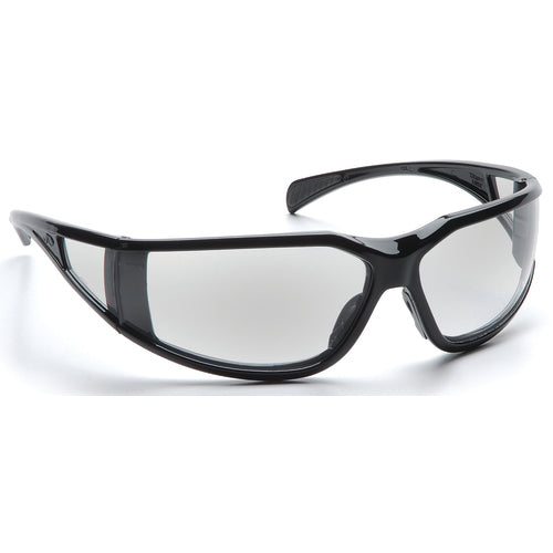 Safety Glasses - Curved Lens, Black Frame, Clear Fog Free - Americas Industrial Supply