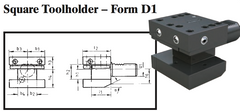 VDI Square Toolholder - Form D1 - Part #: CNC86 41.3020 - Americas Industrial Supply