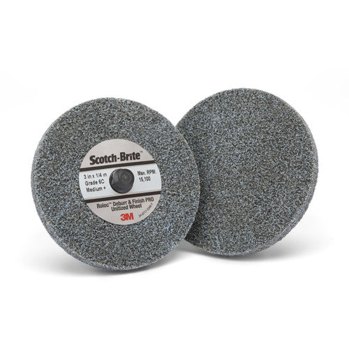Scotch-Brite Roloc Deburr and Finish PRO Unitized Wheel TR 3″ × 1/8″ x NH 8C CRS+