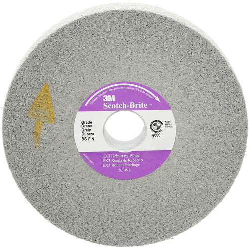 Scotch-Brite EX3 Deburring Wheel X3-WL 9S Fine 6″ × 1/4″ × 1″