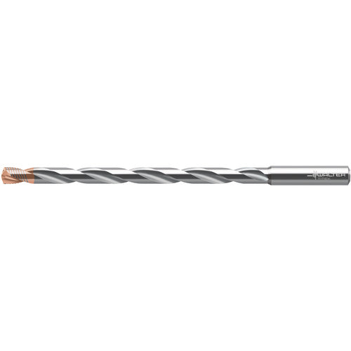10.2 mm Dia. × 12 mm Shank × 158 mm Flute Length × 206 mm OAL, 12xD, 140°, 2xD Flute, Coolant Thru, DIN 6535 HA, Round Solid Carbide Drill - Americas Industrial Supply
