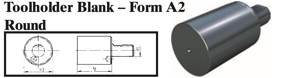VDI Toolholder Blank - Form A2 Round - Part #: CNC86 B60.123.150 - Americas Industrial Supply