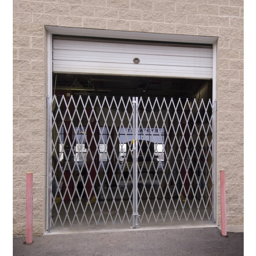 Double Fold Scissor Gate Galv 144L × 96H - Exact Industrial Supply