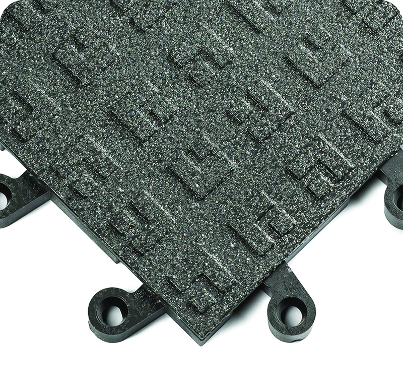 ErgoDeck Heavy Duty Tiles Solid with GritShield 18" x 18" x 7/8" Thick - Black - Americas Industrial Supply