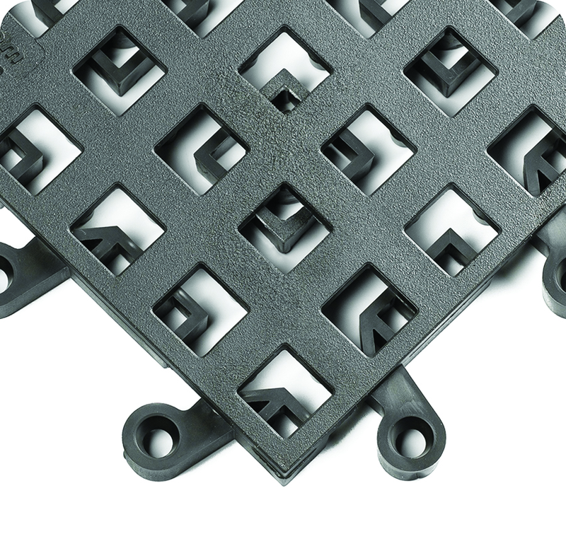 ErgoDeck General Puppose Open Egronomic Tiles 18" x 18" x 7/8" Thick (Charcoal) - Americas Industrial Supply