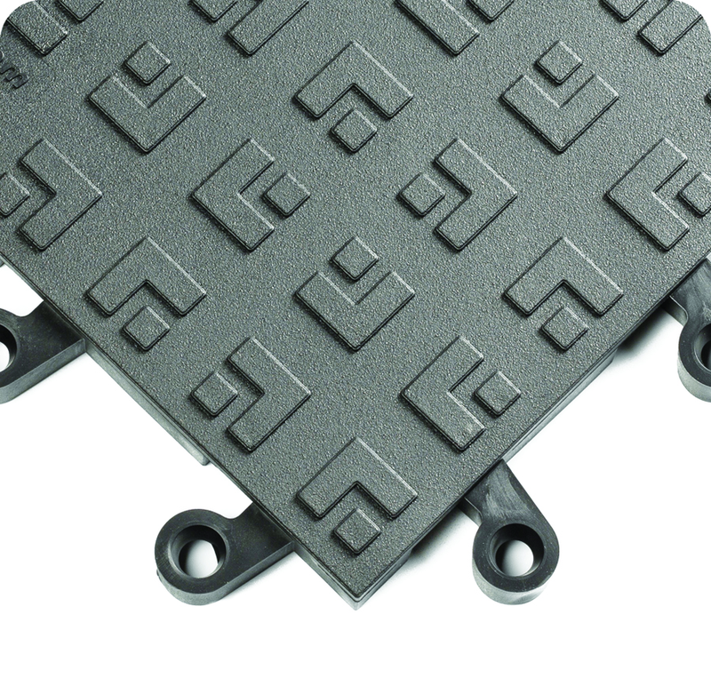 ErgoDeck General Purpose Solid Ergonomic Tiles - 8" x 18" x 7/8" Thick - Charcoal - Americas Industrial Supply