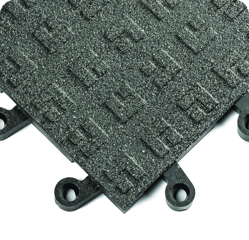 ErgoDeck General Puppose Solid w/ GritShield Egronomic Tiles 18" x 18" x 7/8" Thick (Black) - Americas Industrial Supply