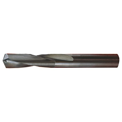 1/2″ Dia. × 1/2″ Shank × 1-1/4″ Flute Length × 3″ OAL, Stub, 118°, Bright, 2xD Flute, Round Solid Carbide Drill - Exact Industrial Supply