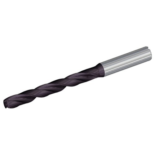 5/8″ Dia. × 0.63″ Shank × 8.86″ Flute Length × 10.91″ OAL, 12xD, TiAlN, 2xD Flute, Coolant Thru, 3MT Solid Carbide Drill - Exact Industrial Supply