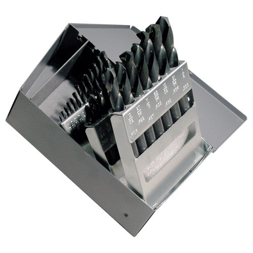 1/16-1/2 RHS / RHC HSS 135 Degree Split Point Heavy Duty Screw Machine Length Set - Steam Oxide - Exact Industrial Supply