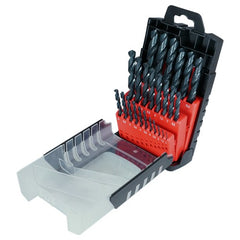 1mm-13mm RHS / RHC HSS 118 Degree Radial Point General Purpose Jobber Length Drill Set - Steam Oxide - Exact Industrial Supply