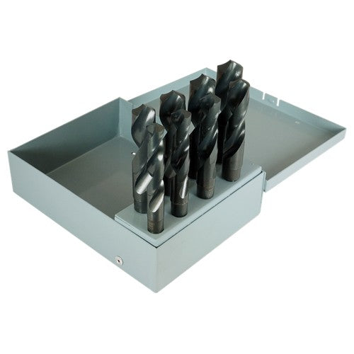 9/16-1 RHS / RHC HSS 118 Degree Radial Point 1/2 Reduced Shank Silver & Deming Drill Set - Steam Oxide - Exact Industrial Supply