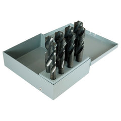 9/16-1 RHS / RHC HSS 118 Degree Radial Point 1/2 Reduced Shank Silver & Deming Drill Set - Steam Oxide - Exact Industrial Supply