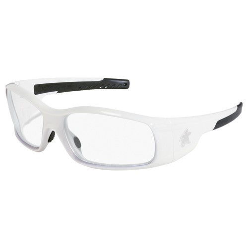 Safety Glasses - White Frame-Clear Lens - SR1 Style - Americas Industrial Supply