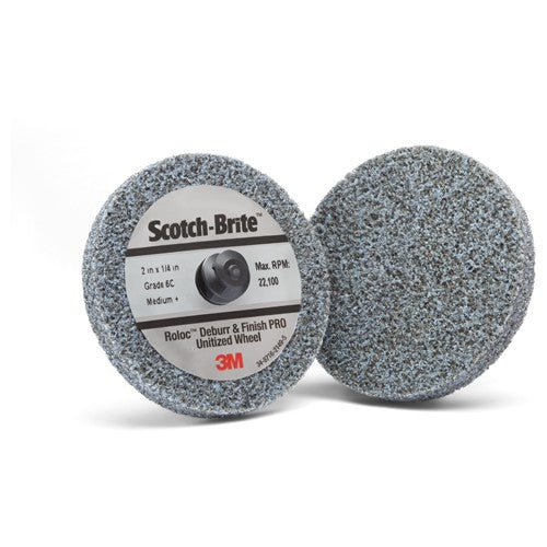Scotch-Brite Roloc Deburr and Finish PRO Unitized Wheel TR 2″ × 1/4″ x NH 6C MED+ - Americas Industrial Supply